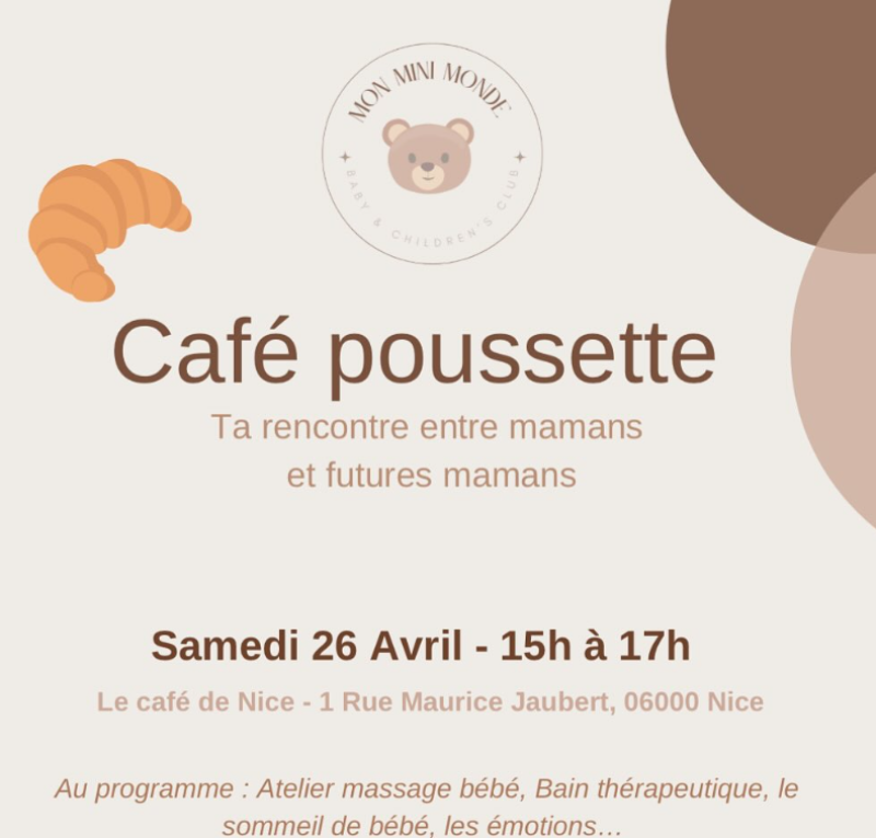 Premier Café Poussette au Café de Nice dans la zone piétonne
